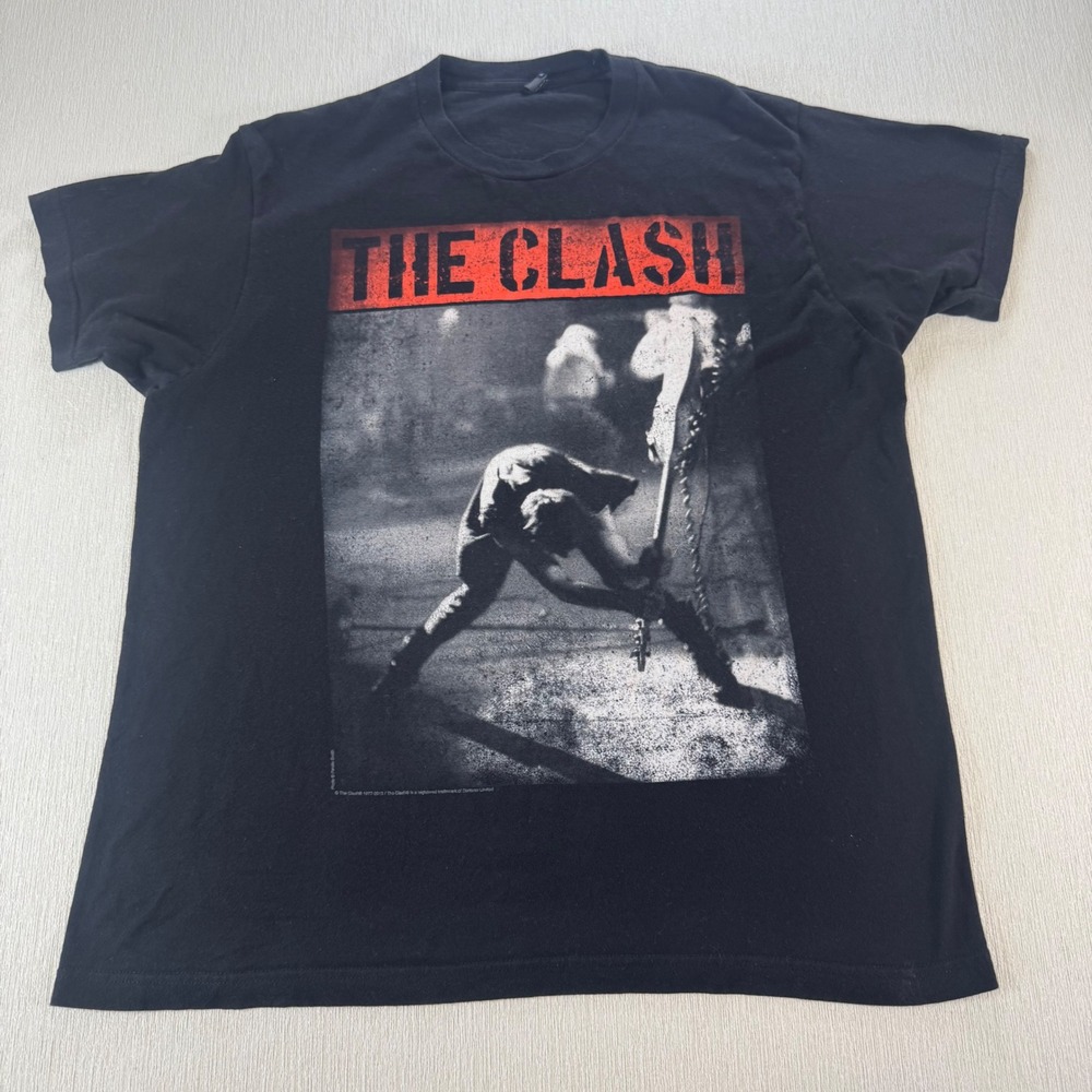Tultex The Clash London Calling Graphic T-Shirt Mens Large Black Band Tee